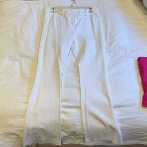 Theory White fit and flare dress pants